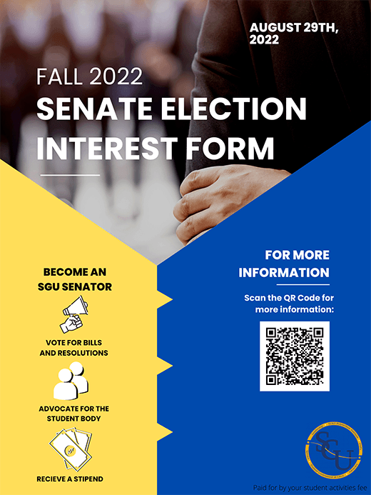 SGU Senate Interest Form Poster